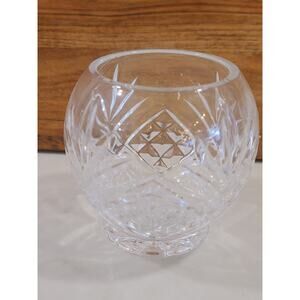 Lead Crystal 24% Footed Rose or Posy Bowl Pineapple Pattern